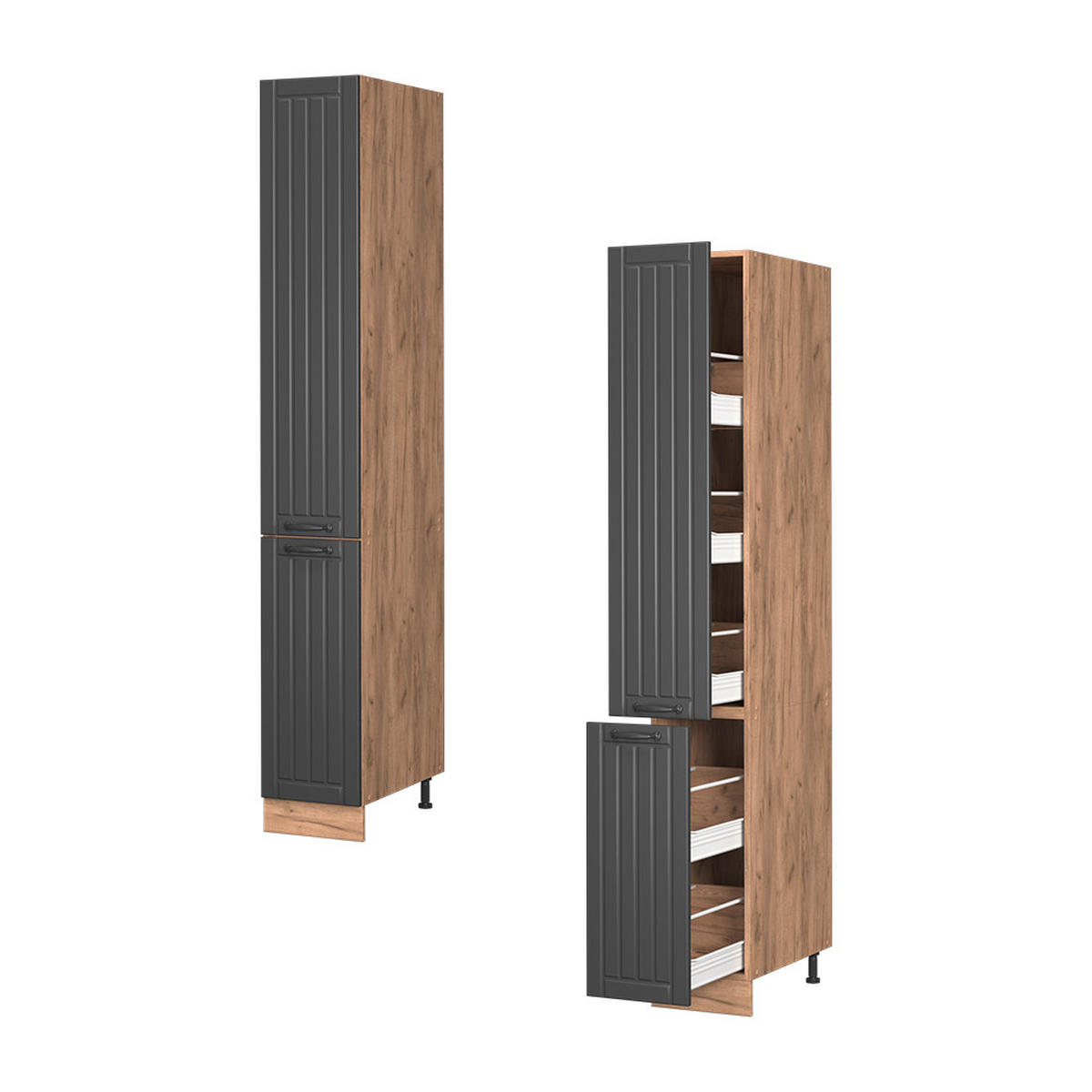 LÉKÁRNIČKOVÁ SKŘÍŇKA Fame-Line Tmavě šedá - medově dubová/tmavě šedá, kompozitní dřevo (30/206.8/58cm) - Vicco