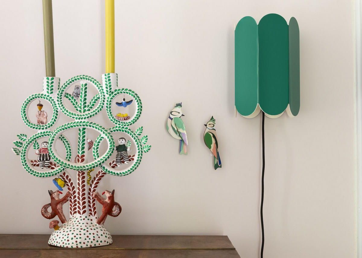 WANDSKULPTUR Bunt 4,5/14 cm - Multicolor, Wellpappe (4.5/14/5cm) - Studio Roof