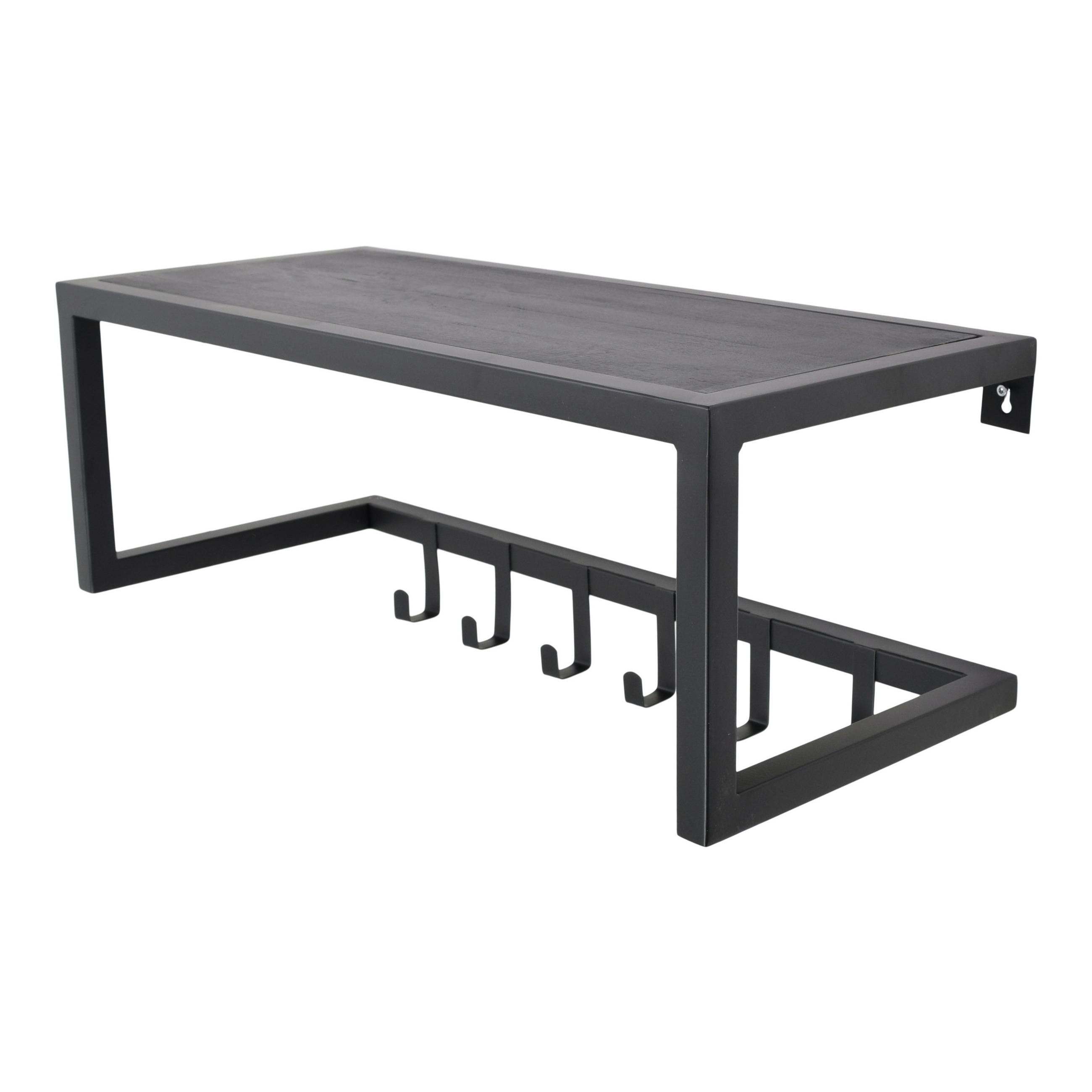 KLEIDERABLAGE Woody Schwarz - Schwarz, Metall (70/22/30cm) - LOFT42