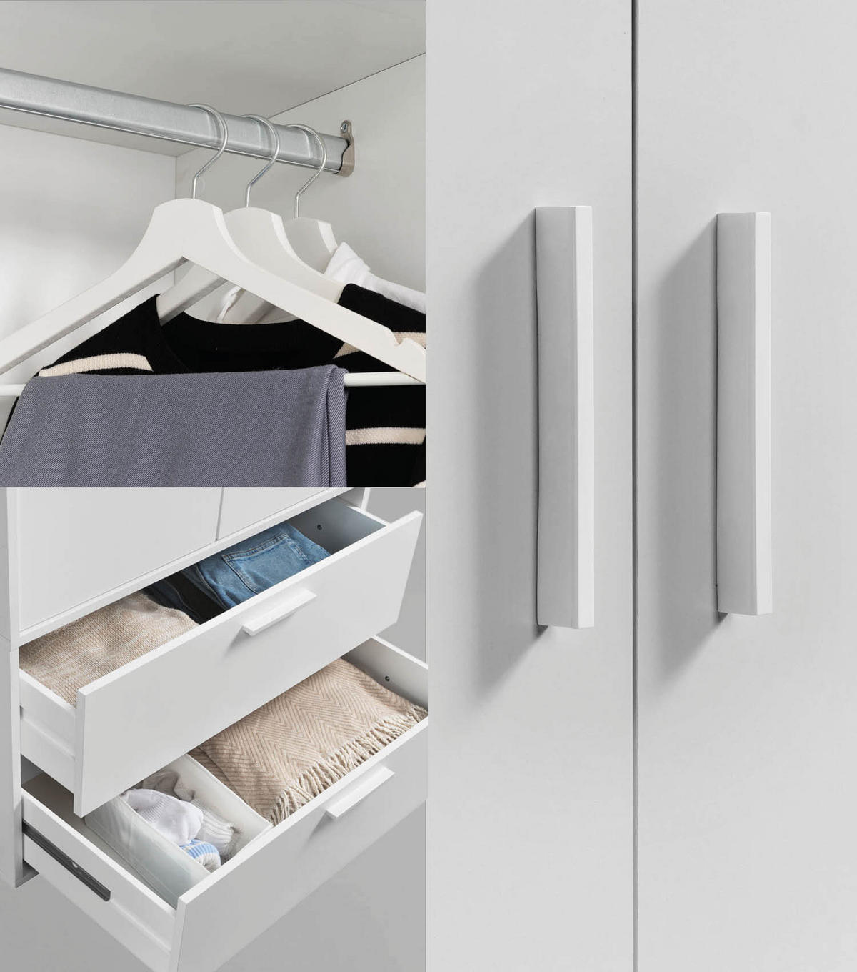 KLEIDERSCHRANK Der Kleiderheld - Weiß, Holzwerkstoff (80/180/51cm) - Mokebo