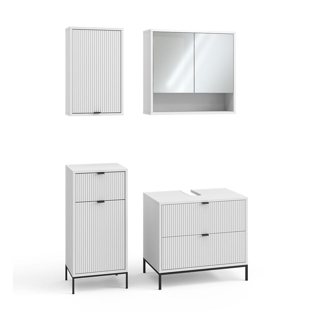 BADMÖBEL-SET Eliza Weiß 4 Teile - Weiß, Holzwerkstoff (70/63/45.1cm) - Vicco