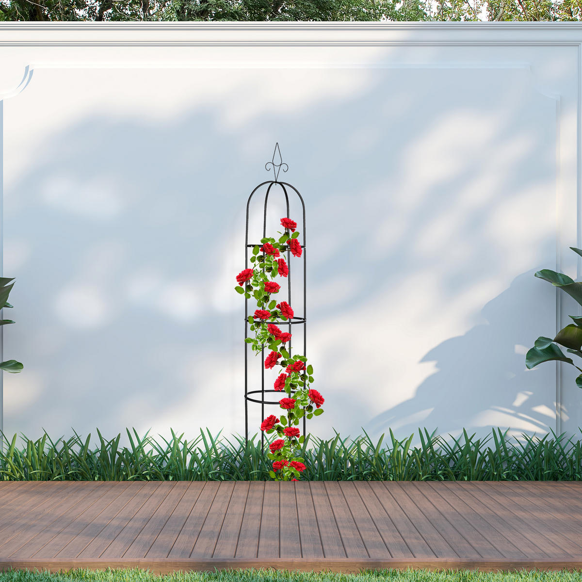 RANKHILFE - Schwarz, Metall (41/200/41cm) - Relaxdays