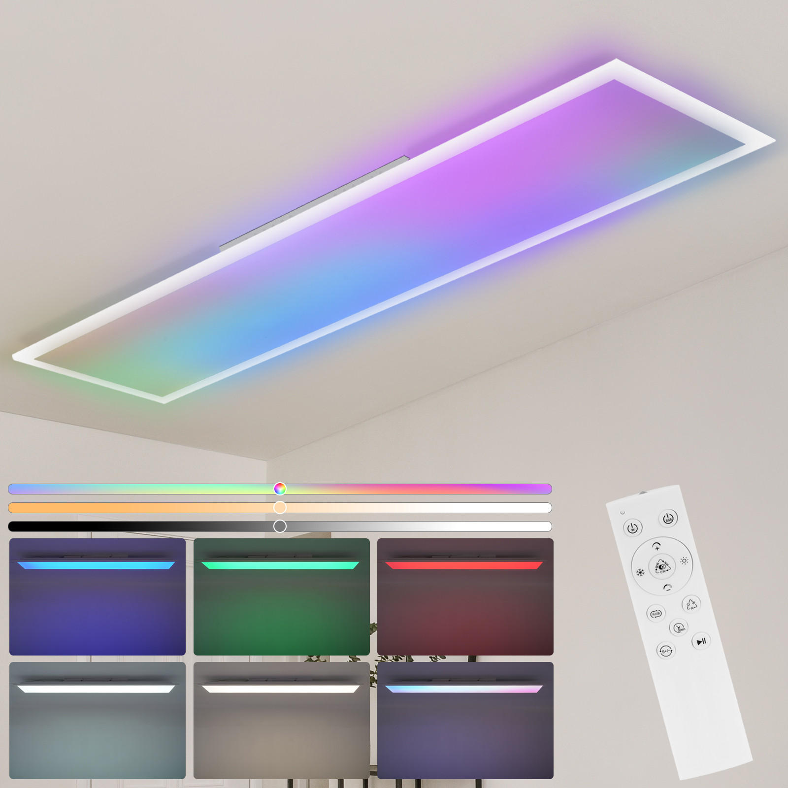 LED-DECKENLEUCHTE Quillon 119.5/29.5/5.6 cm - Weiß, Metall (29.5/119.5/5.6cm) - ZMH