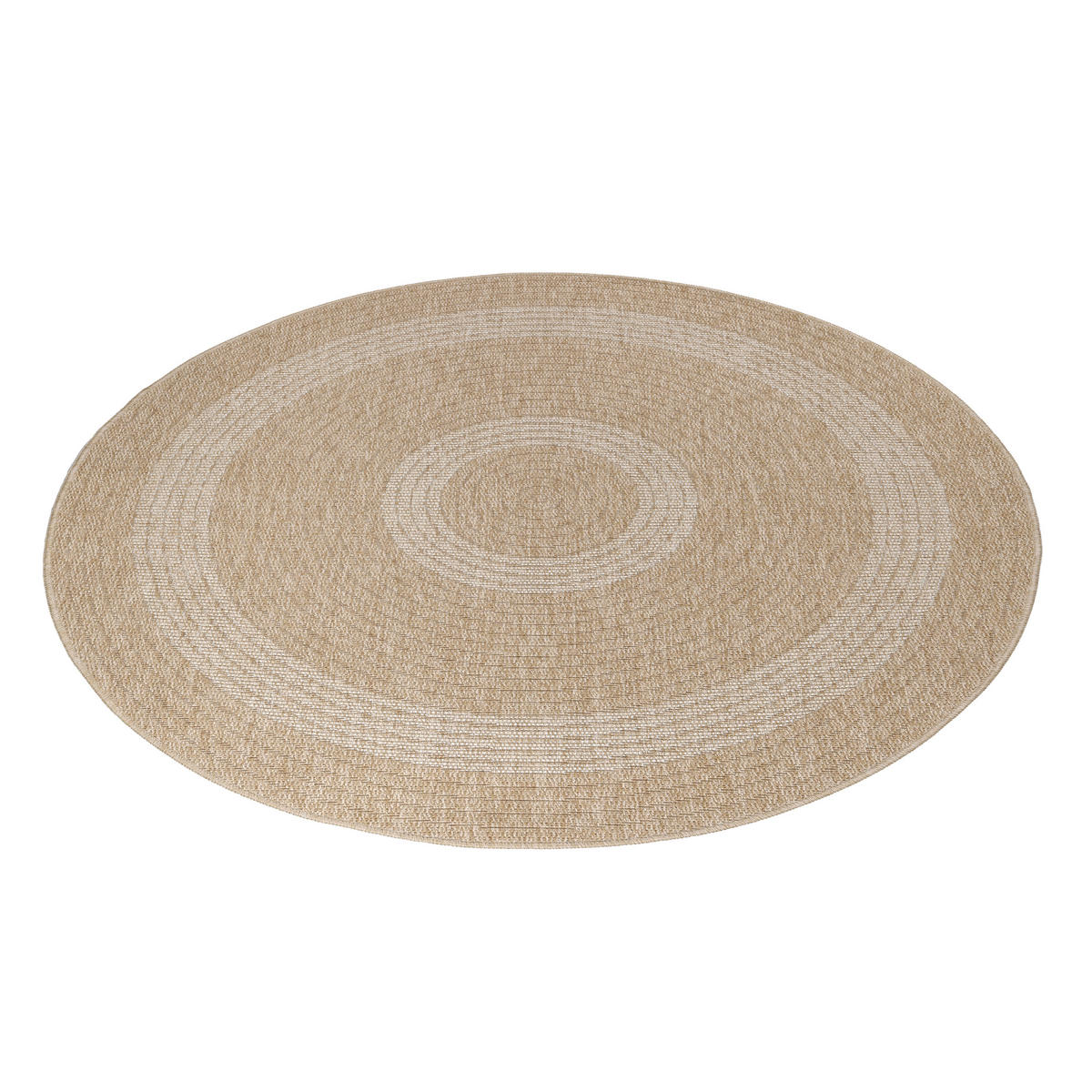TEPPICH Outdoor Flachgewebe Vintage Polypropylen Balkon Beige Rund 80x80 - Beige, Textil (80/80cm) - KADIMA DESIGN