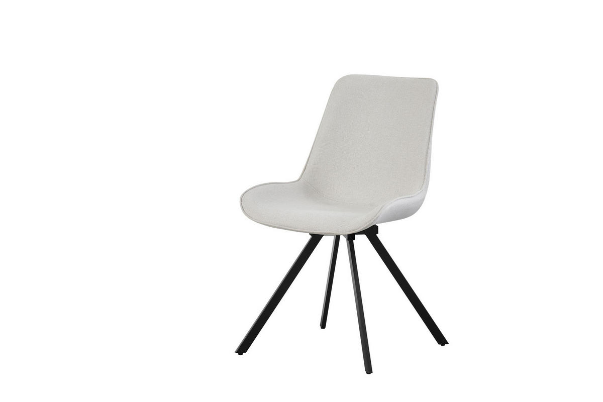 DREHSTUHL 2er Set Rio Stühle in Creme - gemütliches Design - B/H/T: 52x85x61 cm - Creme, Textil (61/85/52cm)