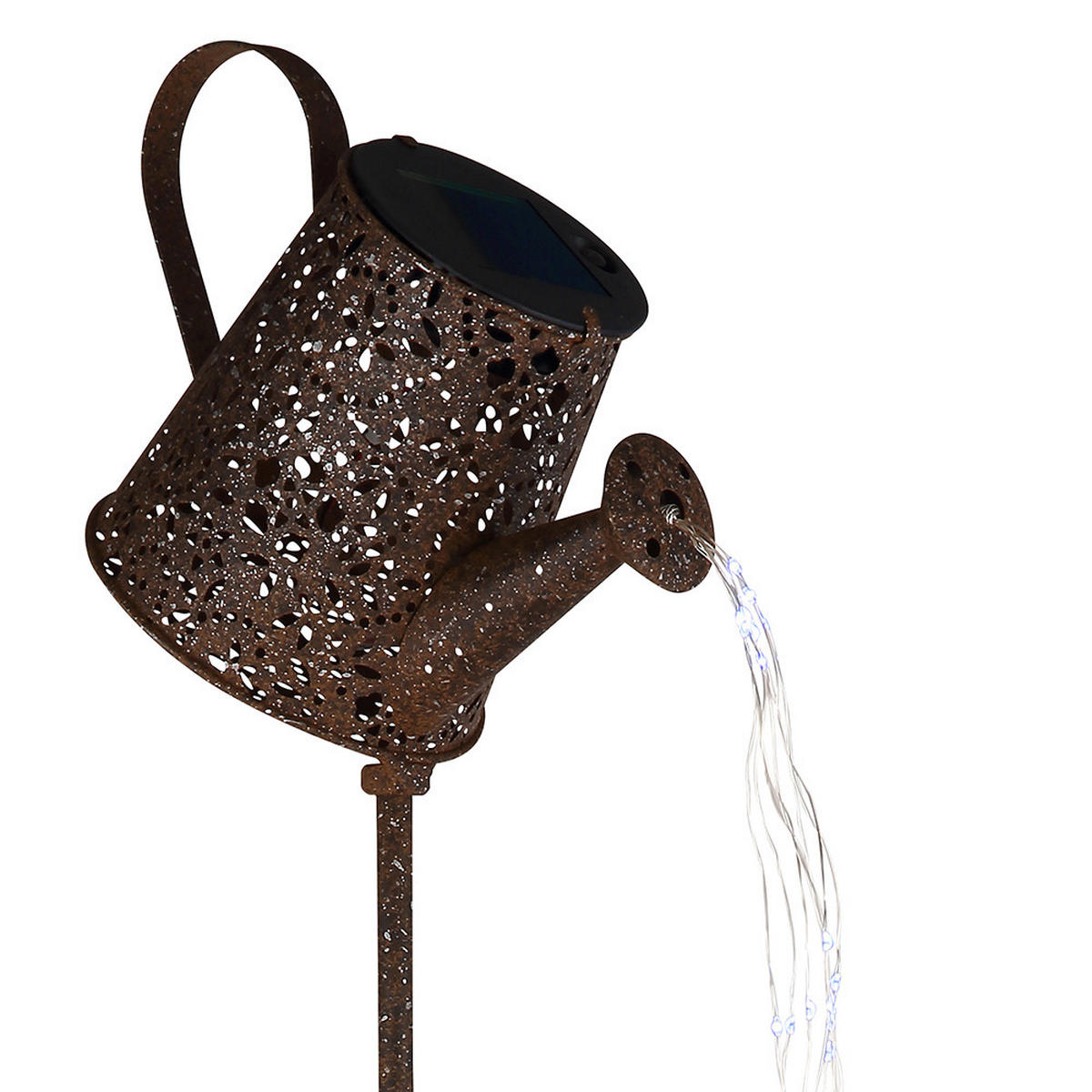 LED AUSSENLEUCHTE Gießkanne Rostfarben Metall - Braun, Metall (21/12/93cm) - Globo Lighting