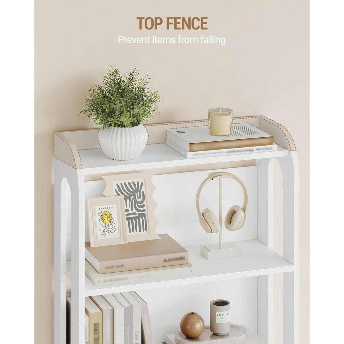BÜCHERREGAL 7-stöckig Holz weiß 24 x 60 x 182 cm - Weiß, Holzwerkstoff (60/182/24cm)