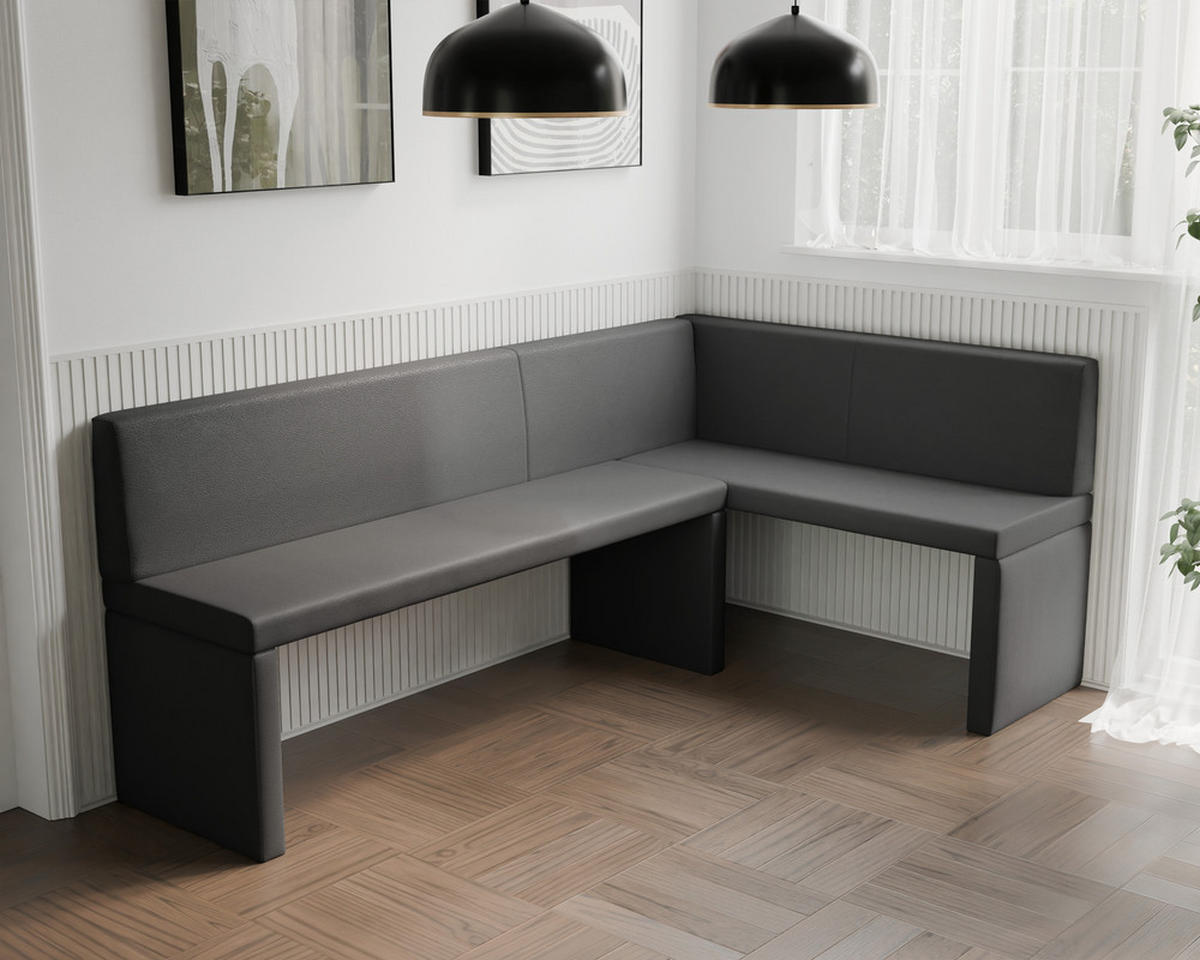 ECKBANK rechts OWEN Kunstleder, 142/196 cm Anthrazit - Anthrazit, Holz/Kunststoff (142/196cm) - Idohome