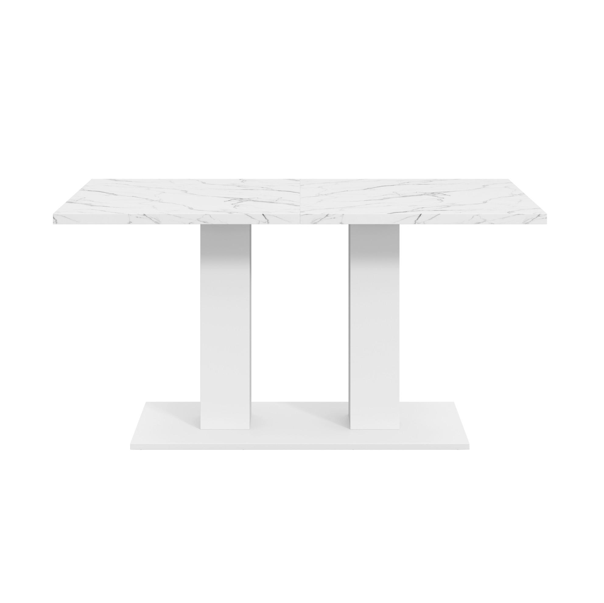ESSTISCH aus MDF 140/180x70 cm Weiß mit Ausziehfunktion und 30 mm starker Tischplatte - Weiß, Holzwerkstoff (180/70/75cm) - Modfu