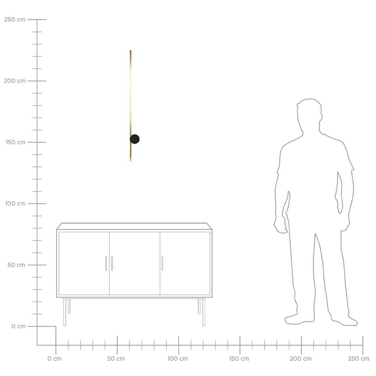 LED-WANDLAMPE Gold/Schwarz Ingenio - Goldfarben/Schwarz, Metall (8/90/8cm) - Beliani