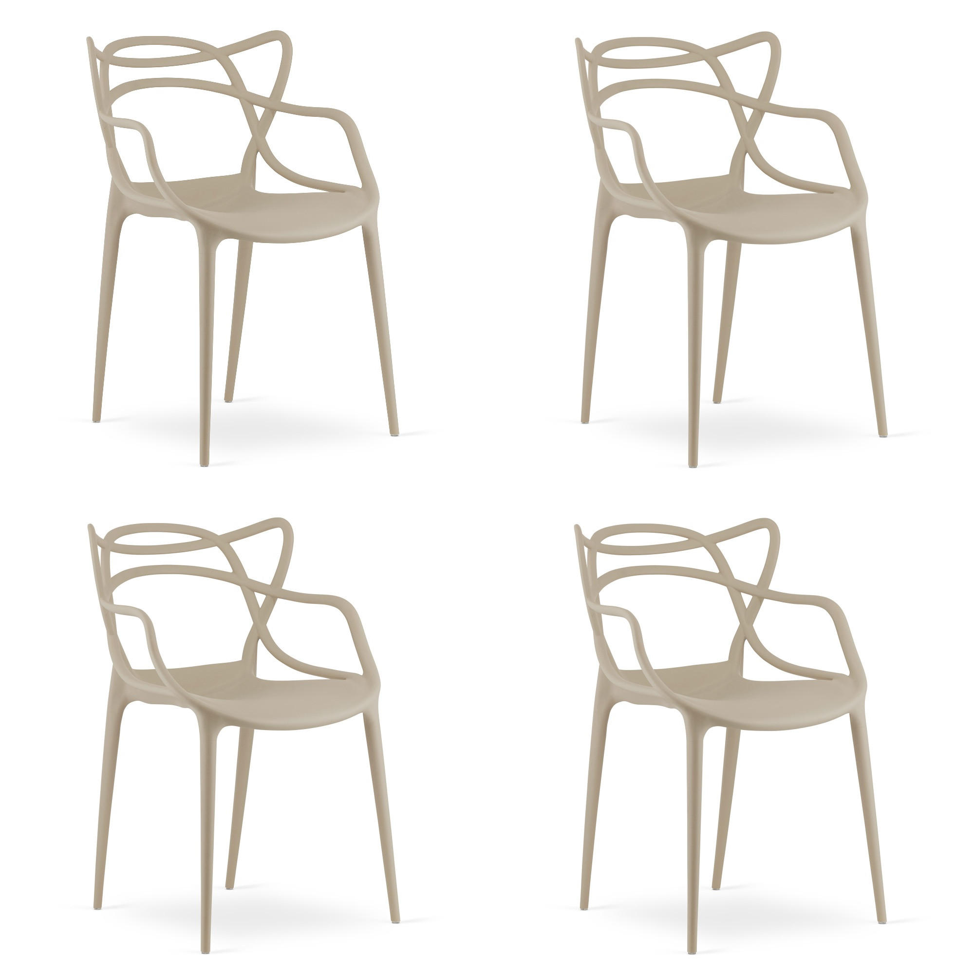 ESSZIMMERSTUHL 4-er Set KATO beiger Sitz - Beige, Kunststoff (54/82.5/55cm) - Valora