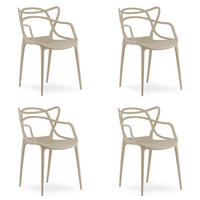 ESSZIMMERSTUHL 4-er Set KATO beiger Sitz - Beige, Kunststoff (54/82.5/55cm) - Valora