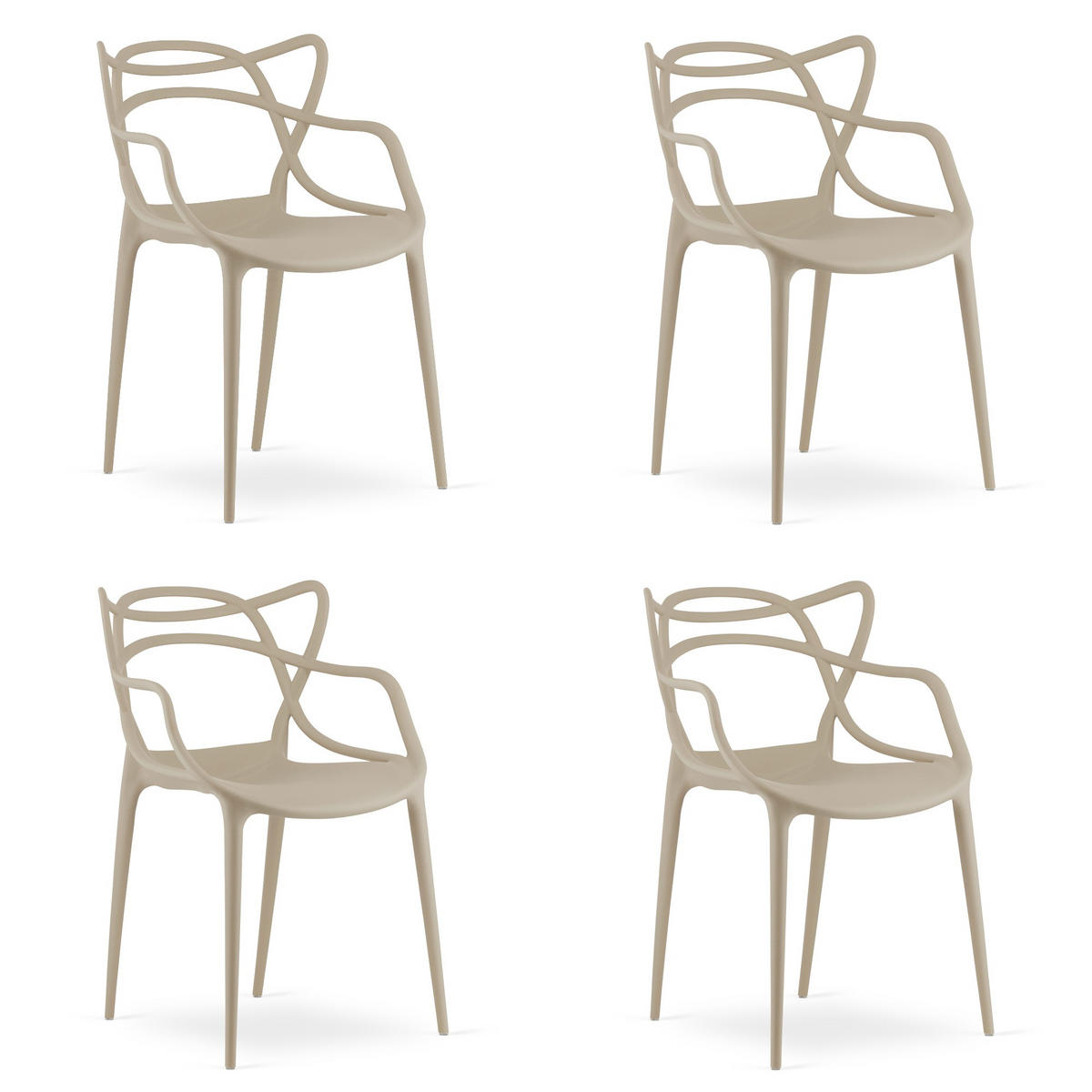 ESSZIMMERSTUHL 4-er Set KATO beiger Sitz - Beige, Kunststoff (54/82.5/55cm) - Valora