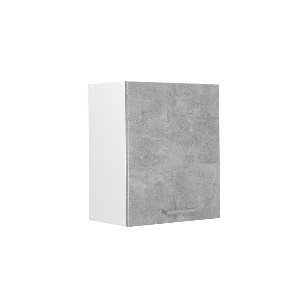 HÄNGESCHRANK R-Line, Beton/Weiß, 50 cm - Weiß/Grau, Holzwerkstoff (50/60/31cm) - Vicco