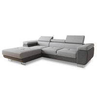 ECKSOFA Divo, Seite: Links - Hellgrau/Grau, Holz/Textil (282/204cm) - Sofnet