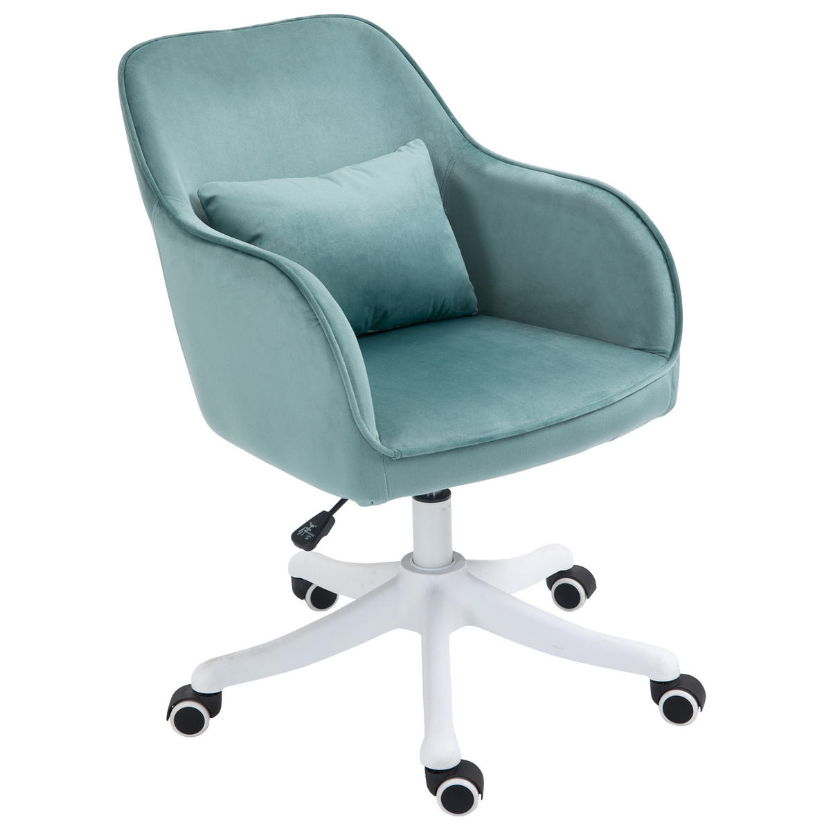 BÜROSTUHL DE-05092 Massagefunktion, Samtoptik & Vibrationsfunktion Grün - Grün, Kunststoff (70/86/57cm) - ComfortXL
