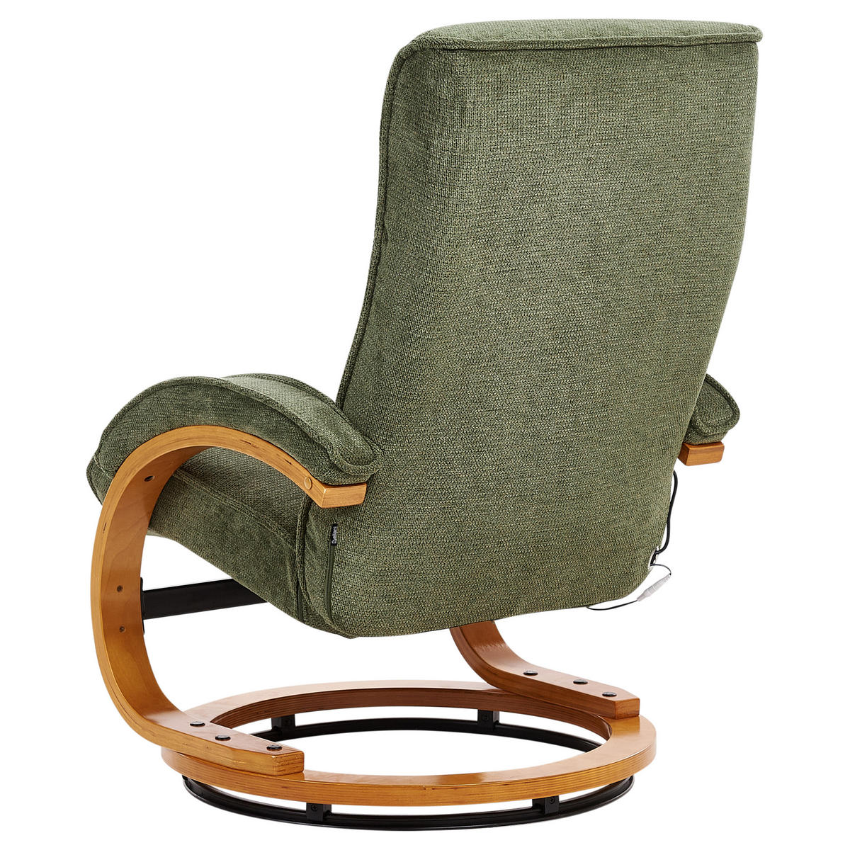 MASSAGESTUHL mit Fußstütze Stoff Grün Hero - Braun/Grün, Holz/Textil (51/102/80cm) - Beliani