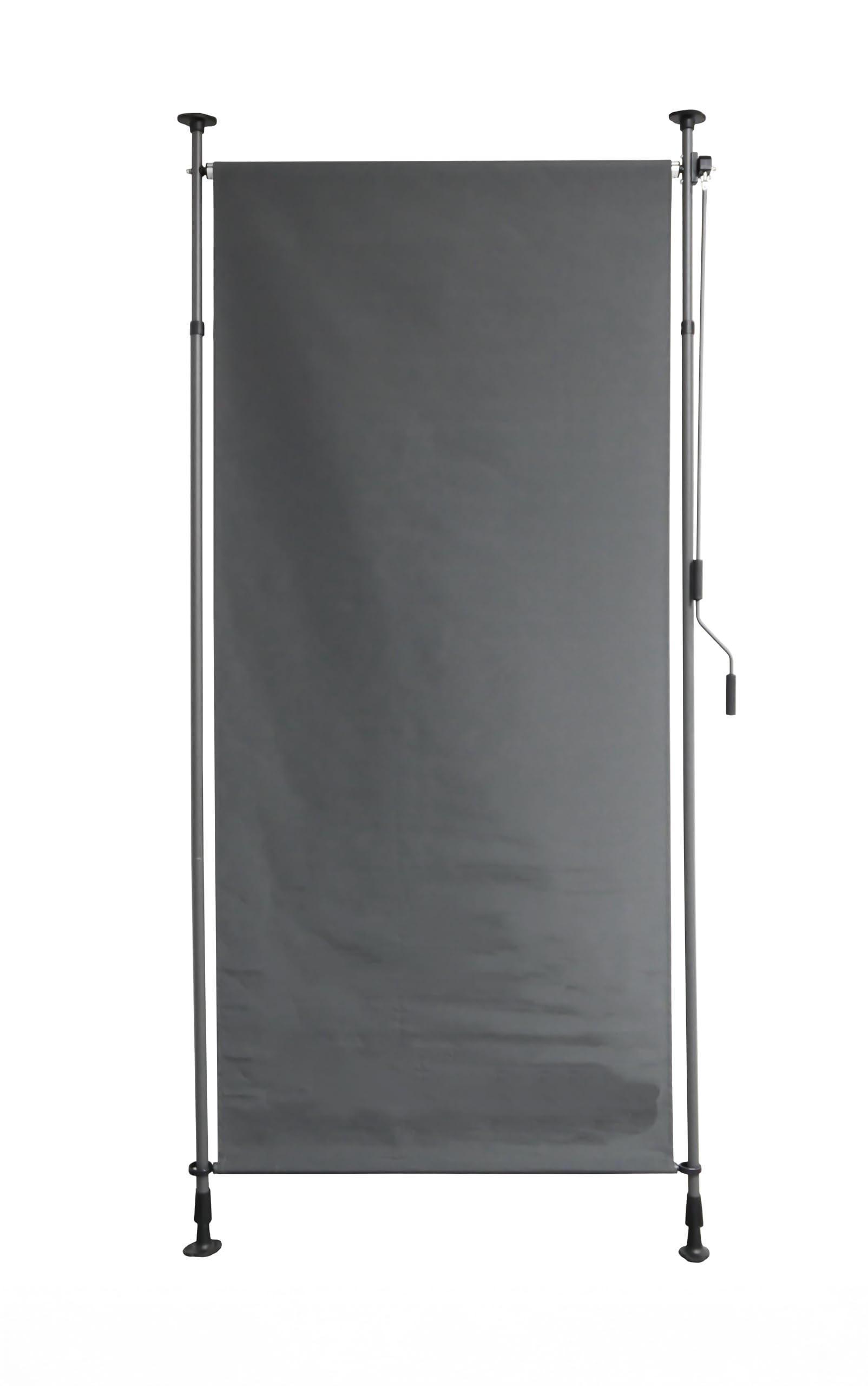 SENKRECHTMARKISE Turi 120x300cm Ohne Bohren Höhenverstellbar Dunkelgrau - Dunkelgrau, Kunststoff (120/316/8cm) - DELUKE