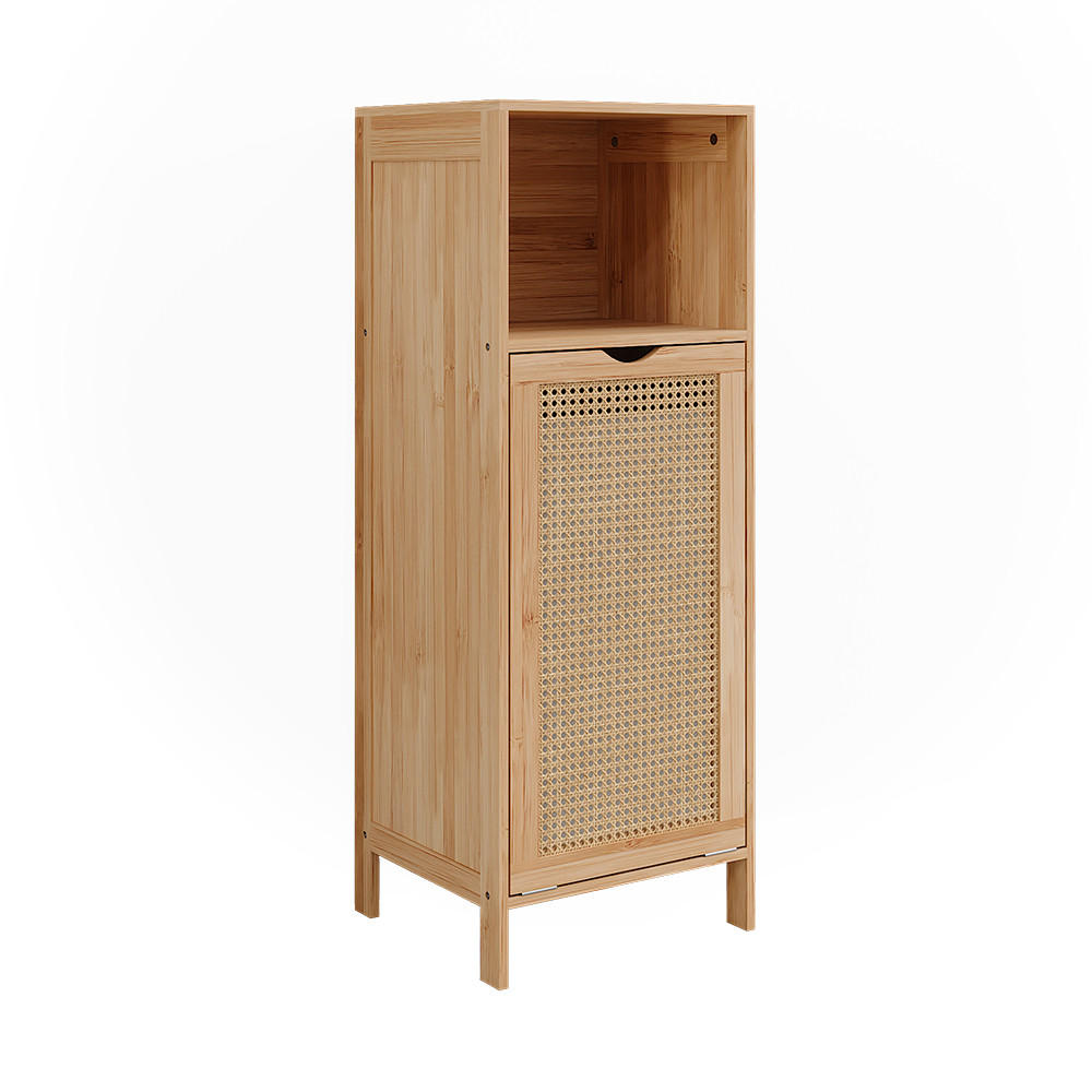 BADSCHRANK Liora Bambus 36 x 98 cm - Grün, Holzwerkstoff (36/98/33cm) - Vicco