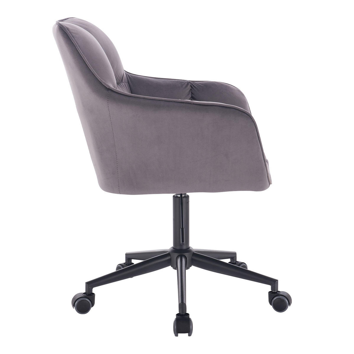 SCHREIBTISCHSTUHL JERRY Samt Dunkelgrau - Dunkelgrau/Anthrazit, Textil/Metall (59/96/59cm) - SVITA