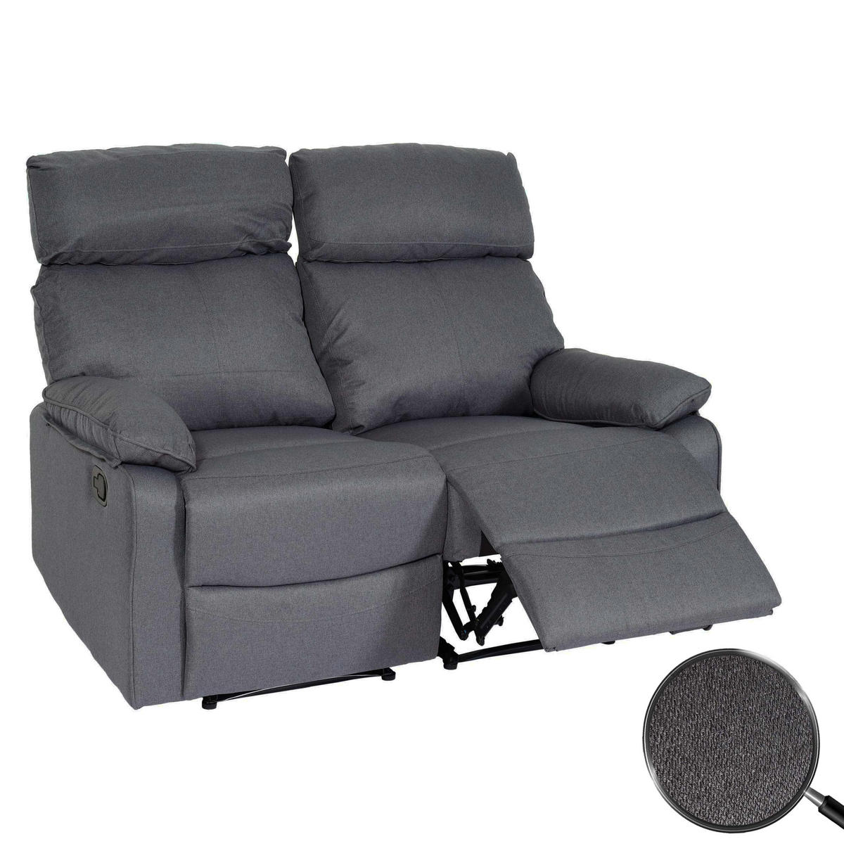 2ER-KINOSESSEL Grau - Grau, Textil (134/105/170cm) - MCW