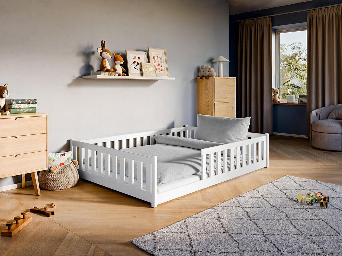 KINDERBETT MATI Weiß 146x208x45 cm - Weiß, Holz - FURNLUX