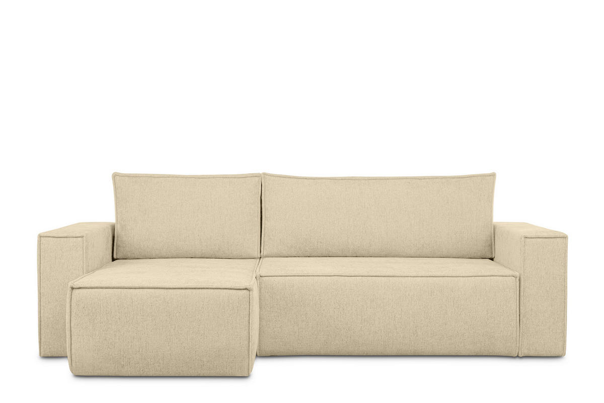 ECKSOFA-LINKS/RECHTS NAPI II mit Schlaffunktion, dunkel creme - Creme, Textil (262/148cm) - KONSIMO®