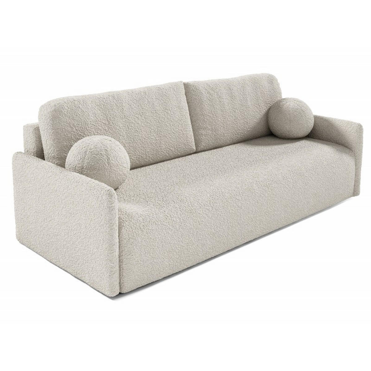 SCHLAFSOFA GLOV, Sofa mit Schlaffunktion und Bettkasten, Farbe: Grau, Bouclé-Stoff - Grau, Textil (206/95/87cm) - Sepro Meble