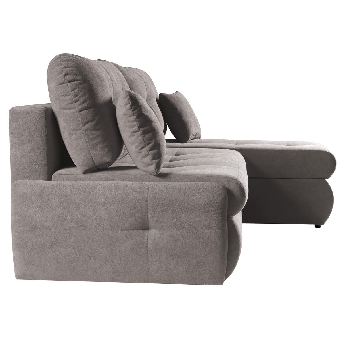 ECKSCHLAFSOFA Tino mit Schlaffunktion und Bettkasten, universeller Ottomane, Braun - Braun, Textil (216/155cm) - Beautysofa