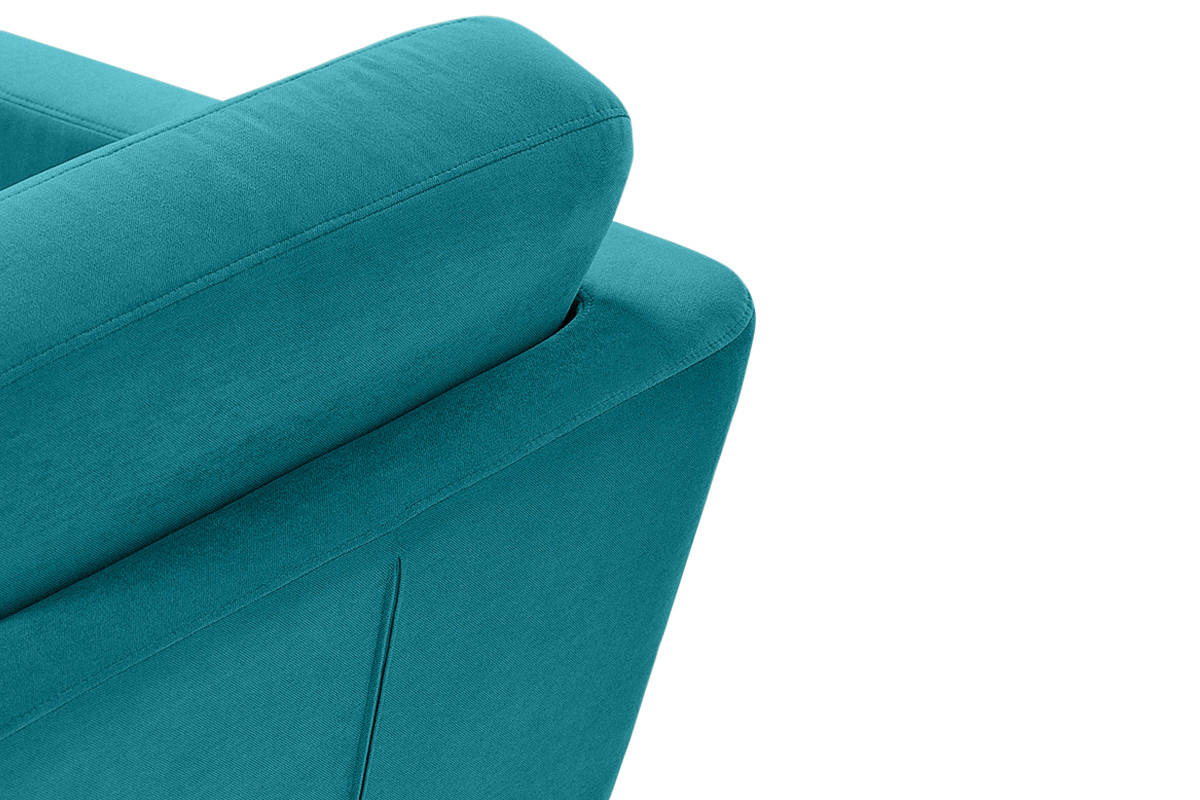 SESSEL TAGIO Massivholz-Beine, blau - Türkis/Braun, Buchenholz/Textil (86/80/88cm) - KONSIMO®
