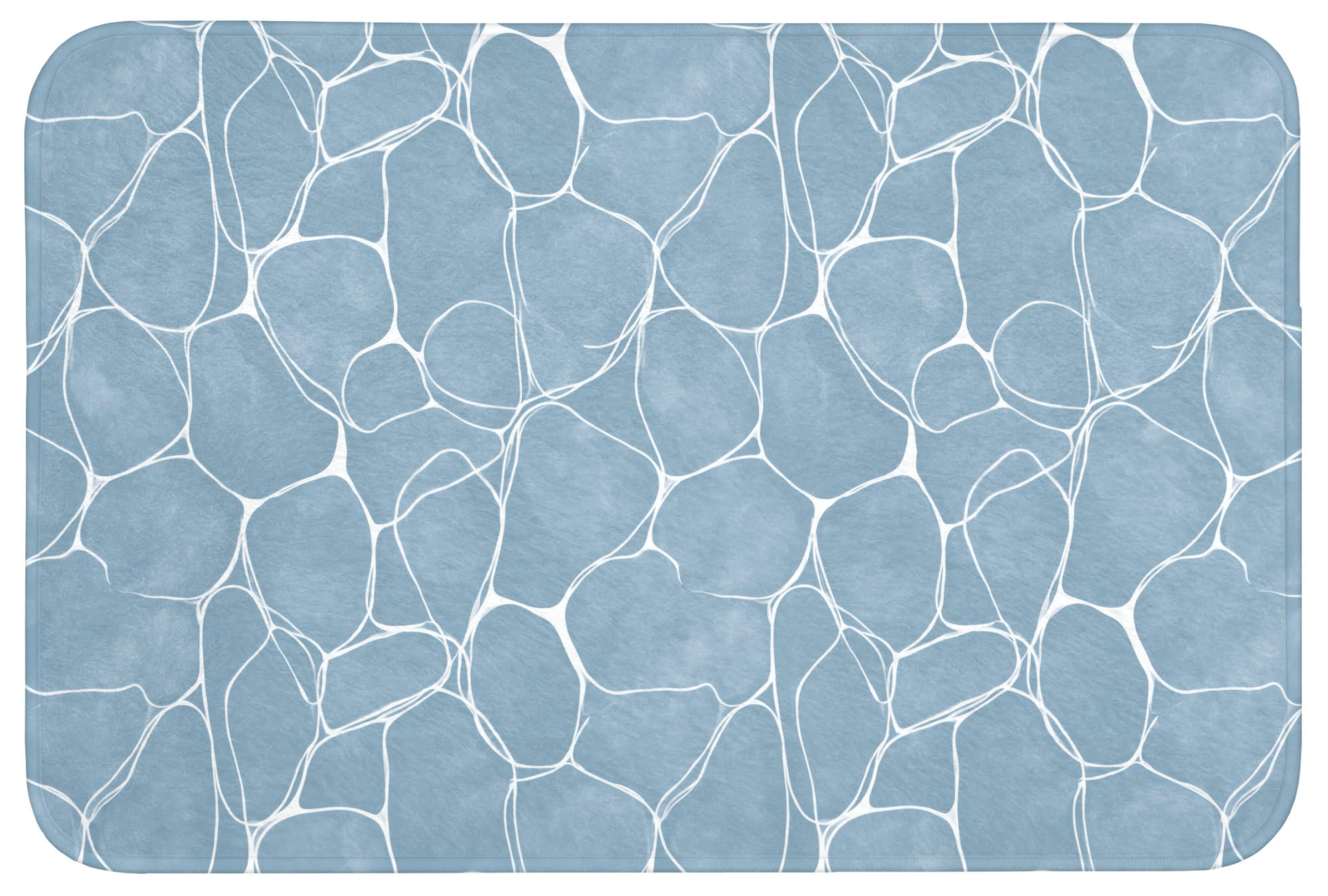 BADEMATTE Organisch - Muster - Blau 90x60 cm - Hellblau, Kunststoff/Textil (90/60cm)