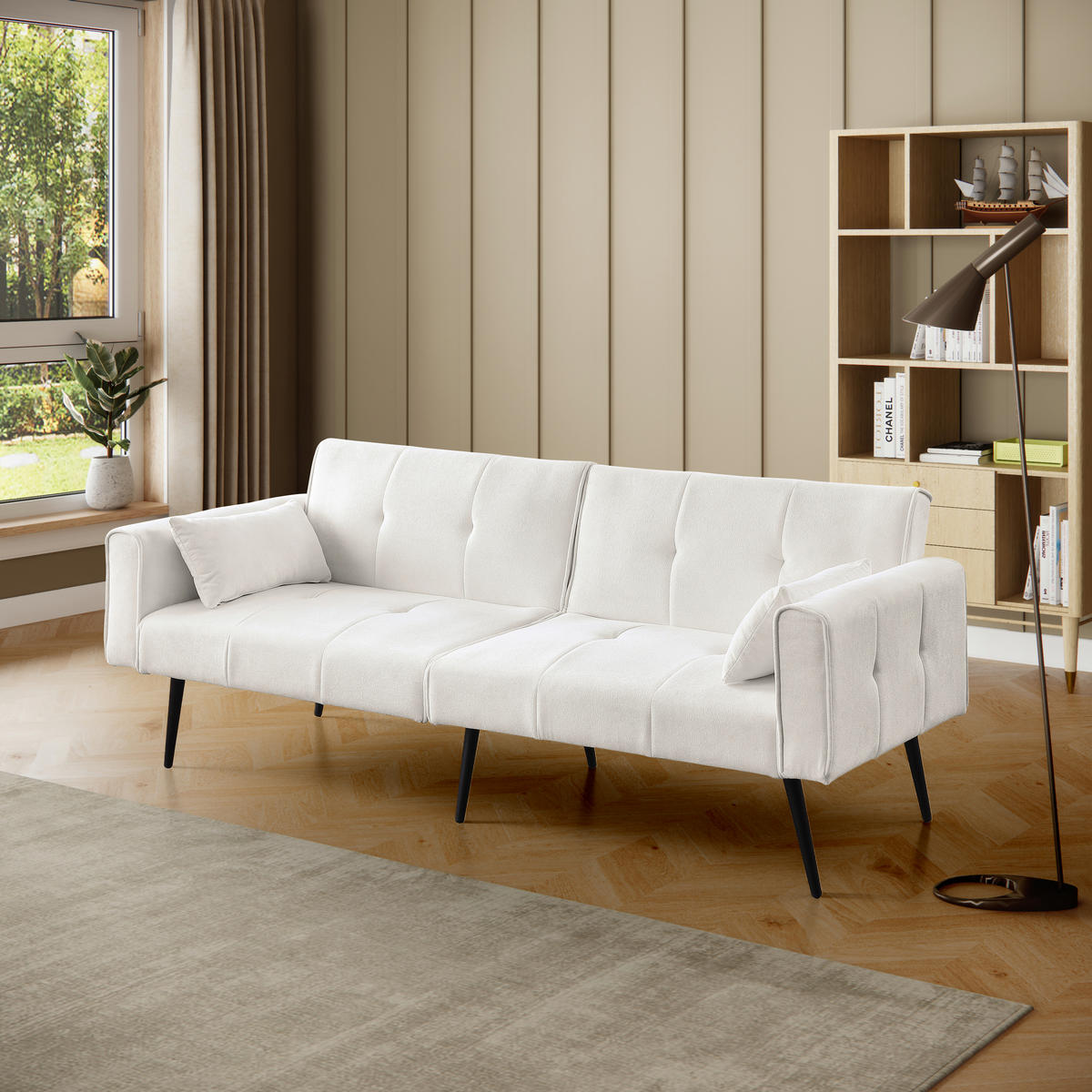 SCHLAFSOFA 175/71/71 cm Beige Cord - Beige, Textil (175/71/71cm) - Oxeza
