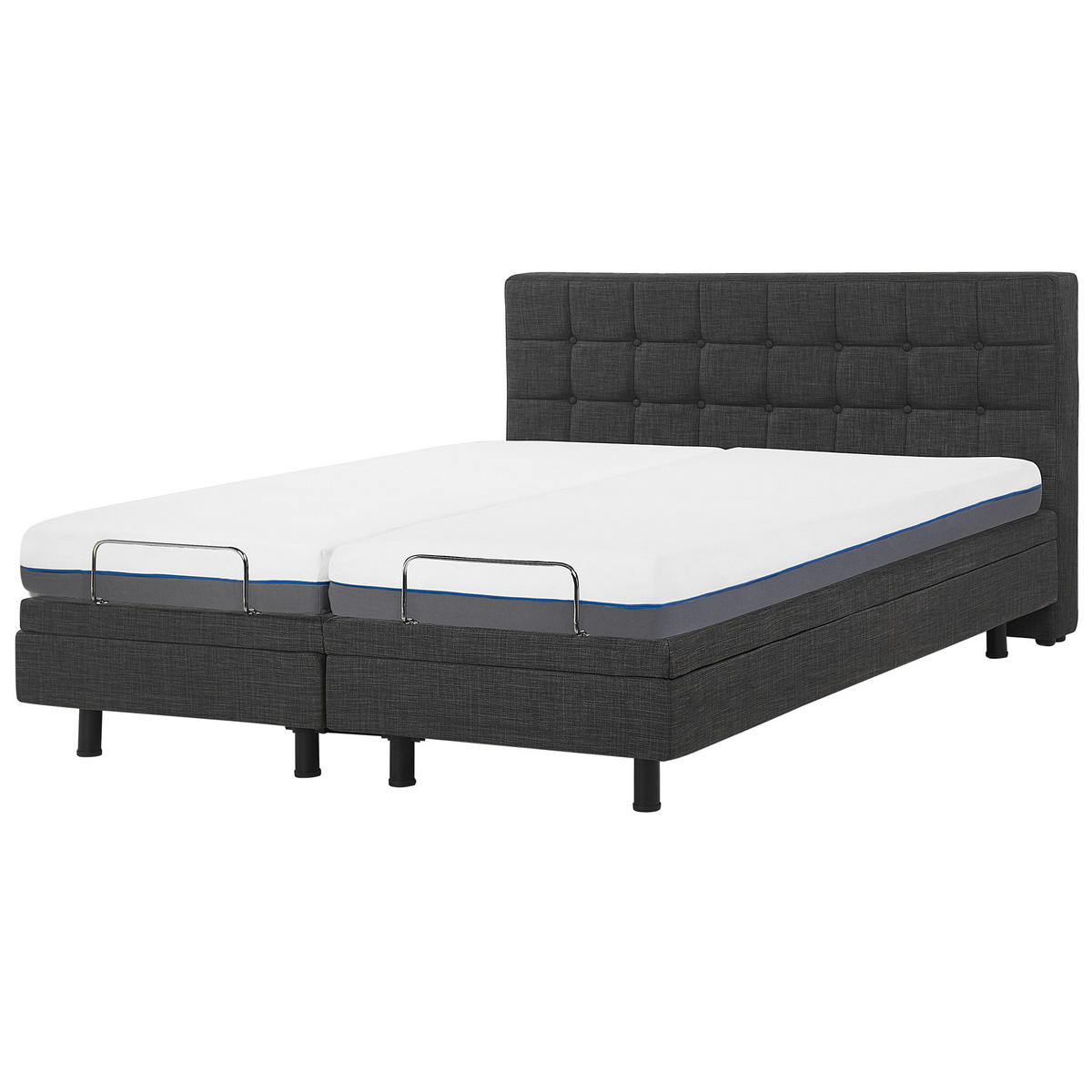 PAT TAPIȚAT 180/200cm gri închis Duke - gri închis, material textil (180/200cm) - Beliani