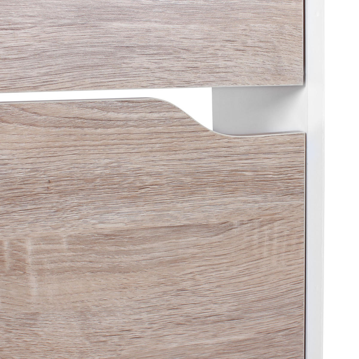 SCHUHSCHRANK – Weiß/Sonoma Eiche, 4 Fächer, für ca. 24 Paar Schuhe - Weiß, Holz (60/150/24cm) - KADIMA DESIGN