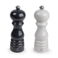 MÜHLENSET Paris uSelect 22cm Pfeffer- & Salzmühle Buchenholz Schiefergrau/Perlgrau Stahlmahlwerk - Grau, Holz (5.9/22/5.9cm) - PEUGEOT