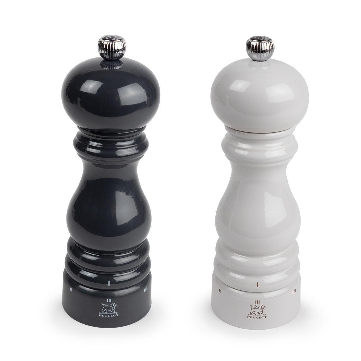 MÜHLENSET Paris uSelect 22cm Pfeffer- & Salzmühle Buchenholz Schiefergrau/Perlgrau Stahlmahlwerk - Grau, Holz (5.9/22/5.9cm) - PEUGEOT