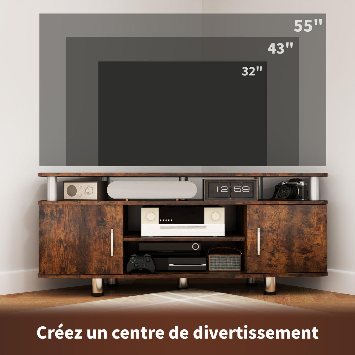 LOWBOARD DE-16123 120/39,5/52 cm Braun - Braun, Holzwerkstoff (120/52/39.5cm) - ComfortXL