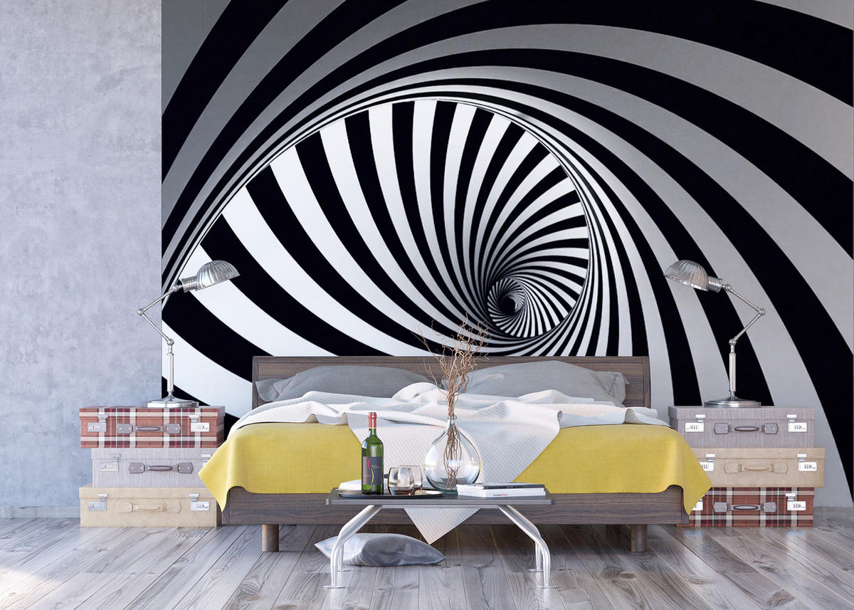 FOTOTAPETE 3D Muster 375 x 270 cm - Schwarz, Papier (375/270cm) - Sanders & Sanders
