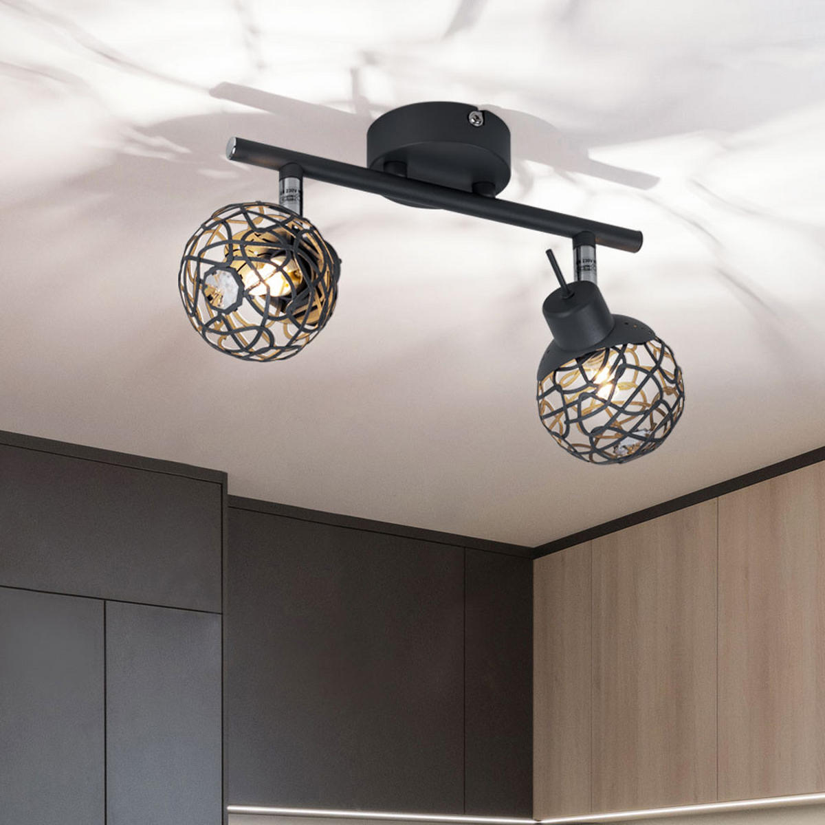 LED DECKENLEUCHTE MOSA Aluminium Anthrazit - Anthrazit, Metall (25/8/14cm) - Globo Lighting