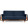 3-SITZER-SCHLAFSOFA GUSTAVO mit Armlehnen, blau - Blau/Braun, Holz/Holzwerkstoff (230/98/98cm) - KONSIMO®