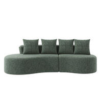 BIGSOFA Loungesofa,3er-Sofa,reich gepolstert,Leinenstoff,Grün - Grün, Textil (240/63/109cm) - LVHOM