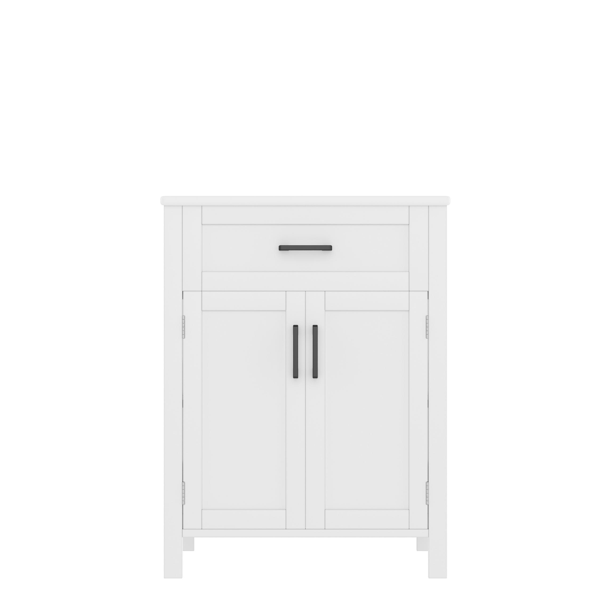 BADEZIMMERSCHRANK Weiß 60/46/84,8 cm - Weiß, Holz (60/84/46cm) - PANGIVO