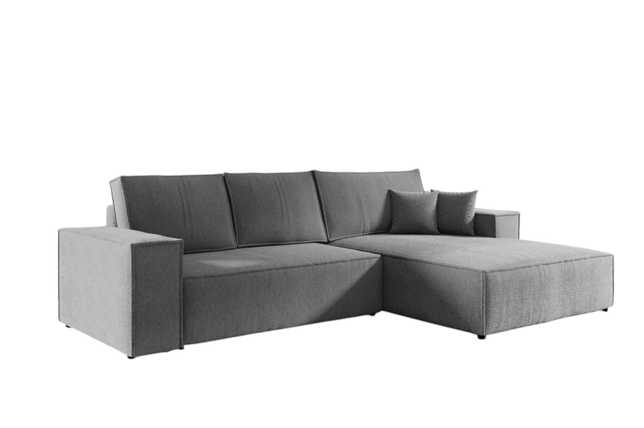ECKSOFA Levio - Grau, Holzwerkstoff/Textil (294/185cm) - Fun Möbel