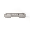 ECKSOFA Bouclé-Stoff 10 Sitzer Bornum U, Hellgrau - Hellgrau, Textil (386/70/155cm) - Meblito
