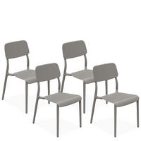 GARTENSTUHL GALIO, 4-er Set - Graubraun, Kunststoff (47.5/84/55.5cm) - KONSIMO®