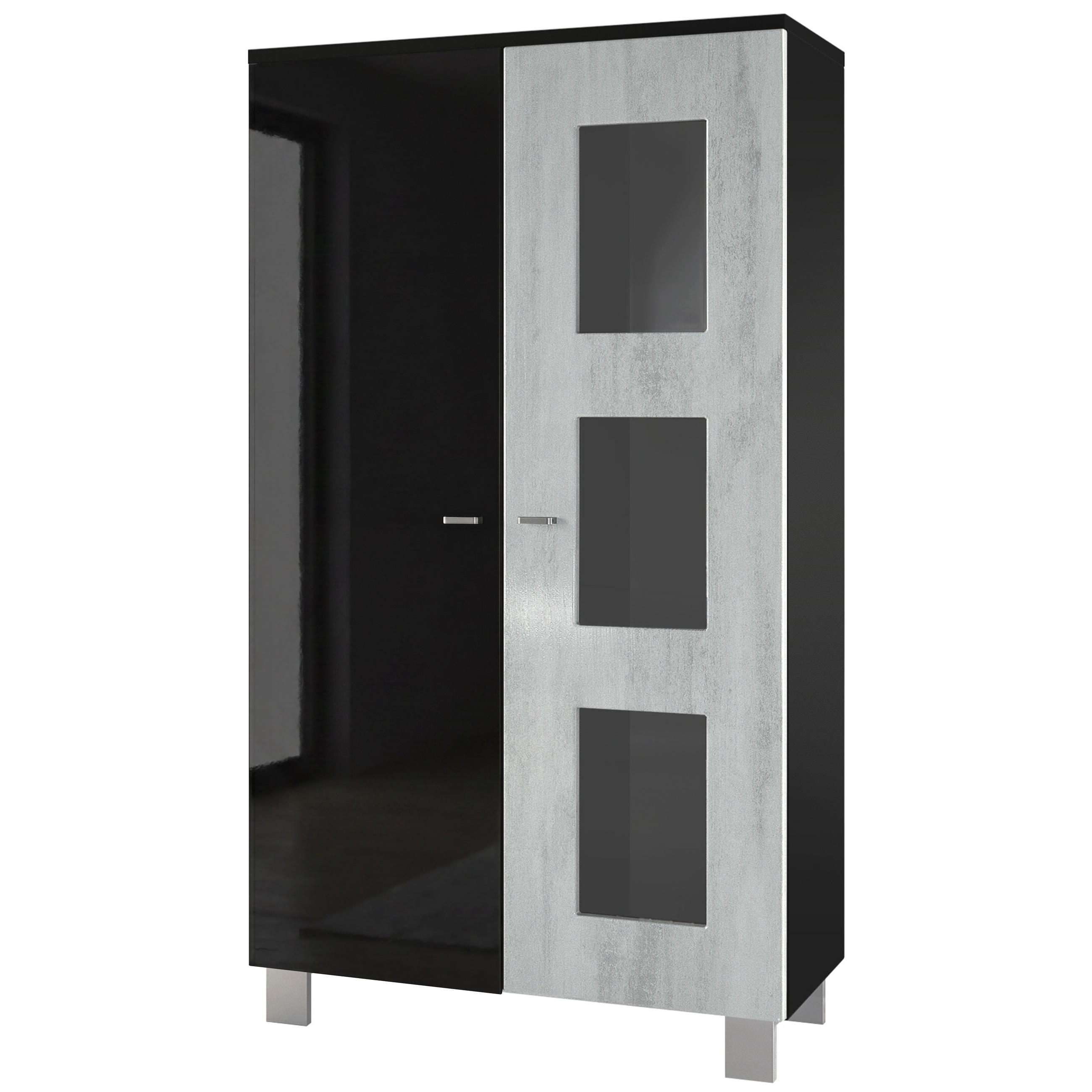 Vladon Vitrine Hellgrau 71x129x35 cm