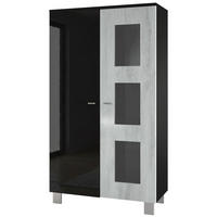 VITRINE Denjo Tür in Beton Oxid Optik - Hellgrau, Holzwerkstoff (71/129/35cm) - Vladon