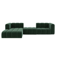 ECKSOFA L-Form Grand L 319 cm, Veloursstoff Salvador, Grün, Links - Grün, Holz (319/179cm) - Kaiser Möbel