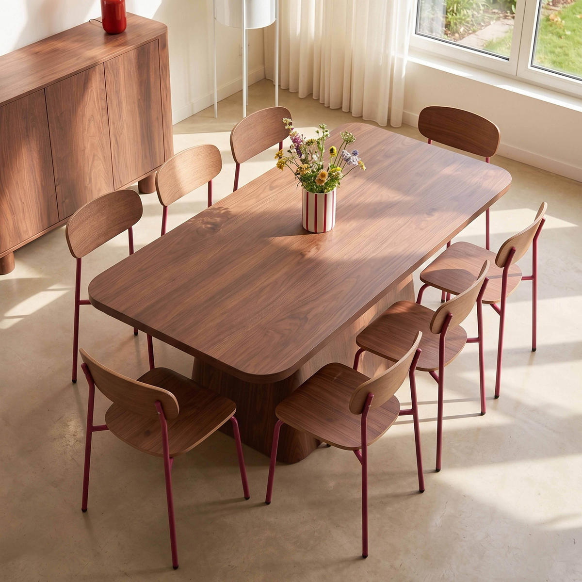 ESSTISCH, dunkles Holzeffekt - Braun, Holz (90/180/75cm) - Oviala