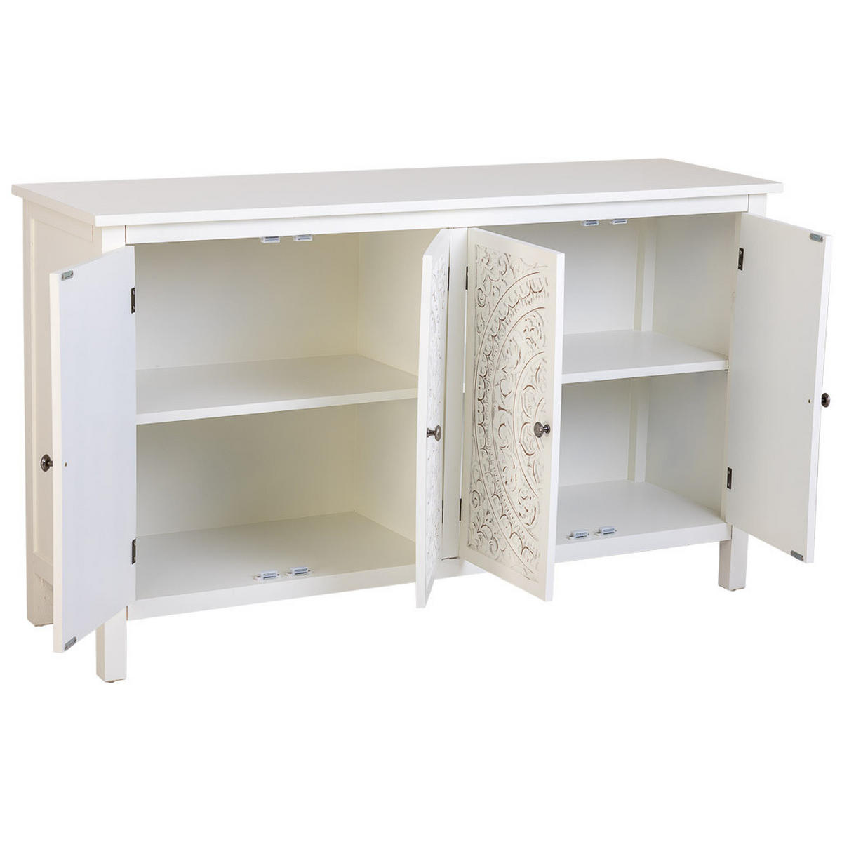 SIDEBOARD weißes 120x40x74 cm - Weiß, Holz (120/74/40cm) - Wanderlust